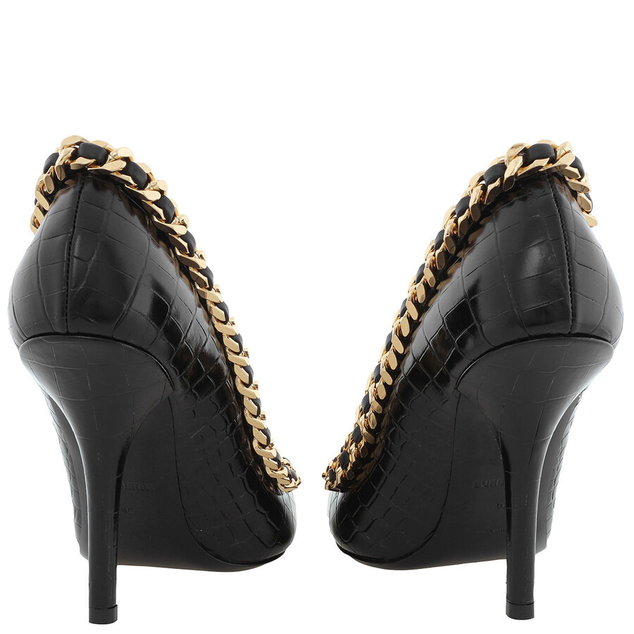 Burberry Chain Link Detail Leather Pumps - 4
