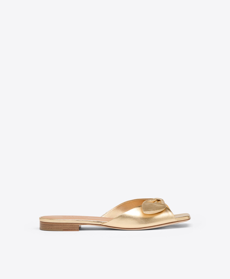 Vargas Gold Metallic Leather Flats 1