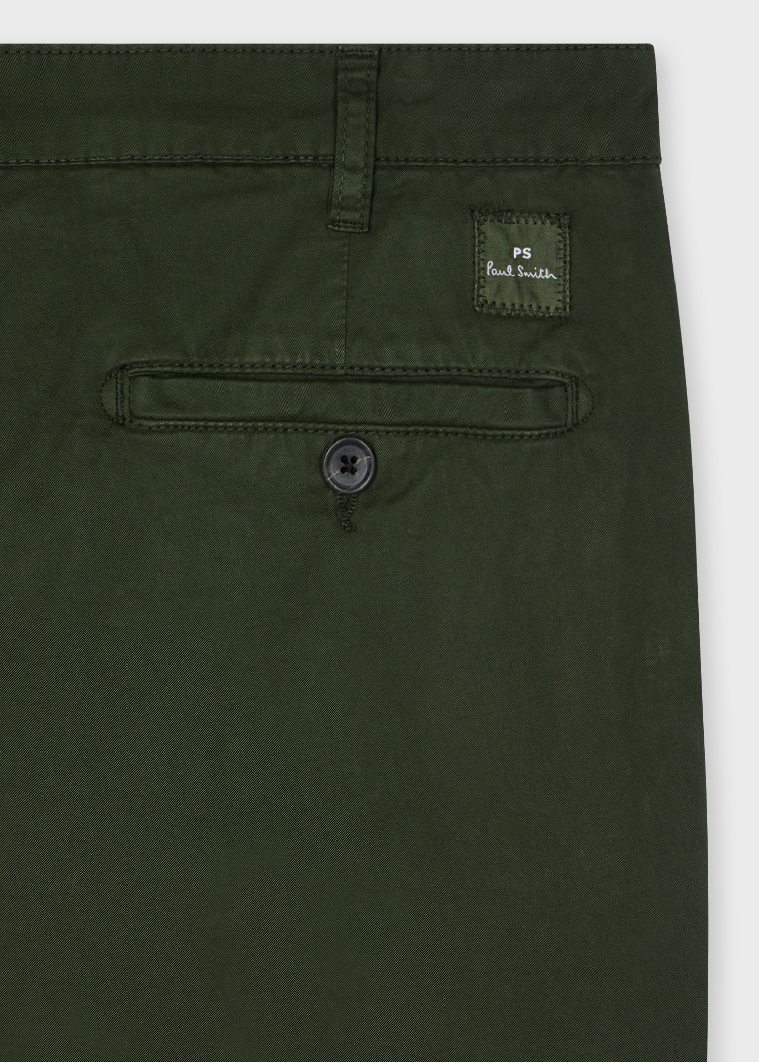 Dark Khaki Organic Cotton-Stretch Shorts - 2