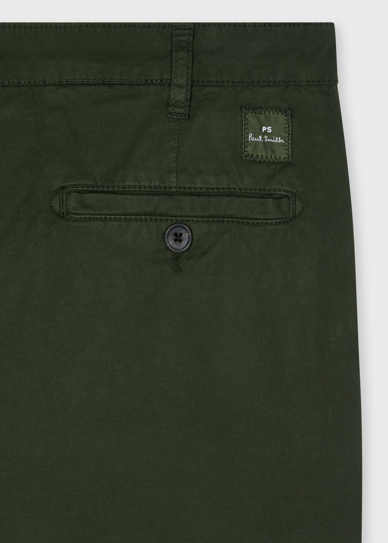 Paul Smith Dark Khaki Organic Cotton-Stretch Shorts outlook