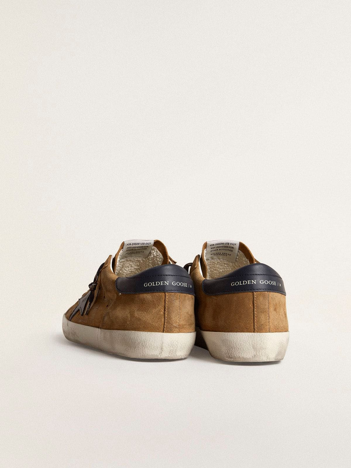 Super-Star LTD in tobacco-colored croc-print leather with midnight blue leather star and heel tab - 4