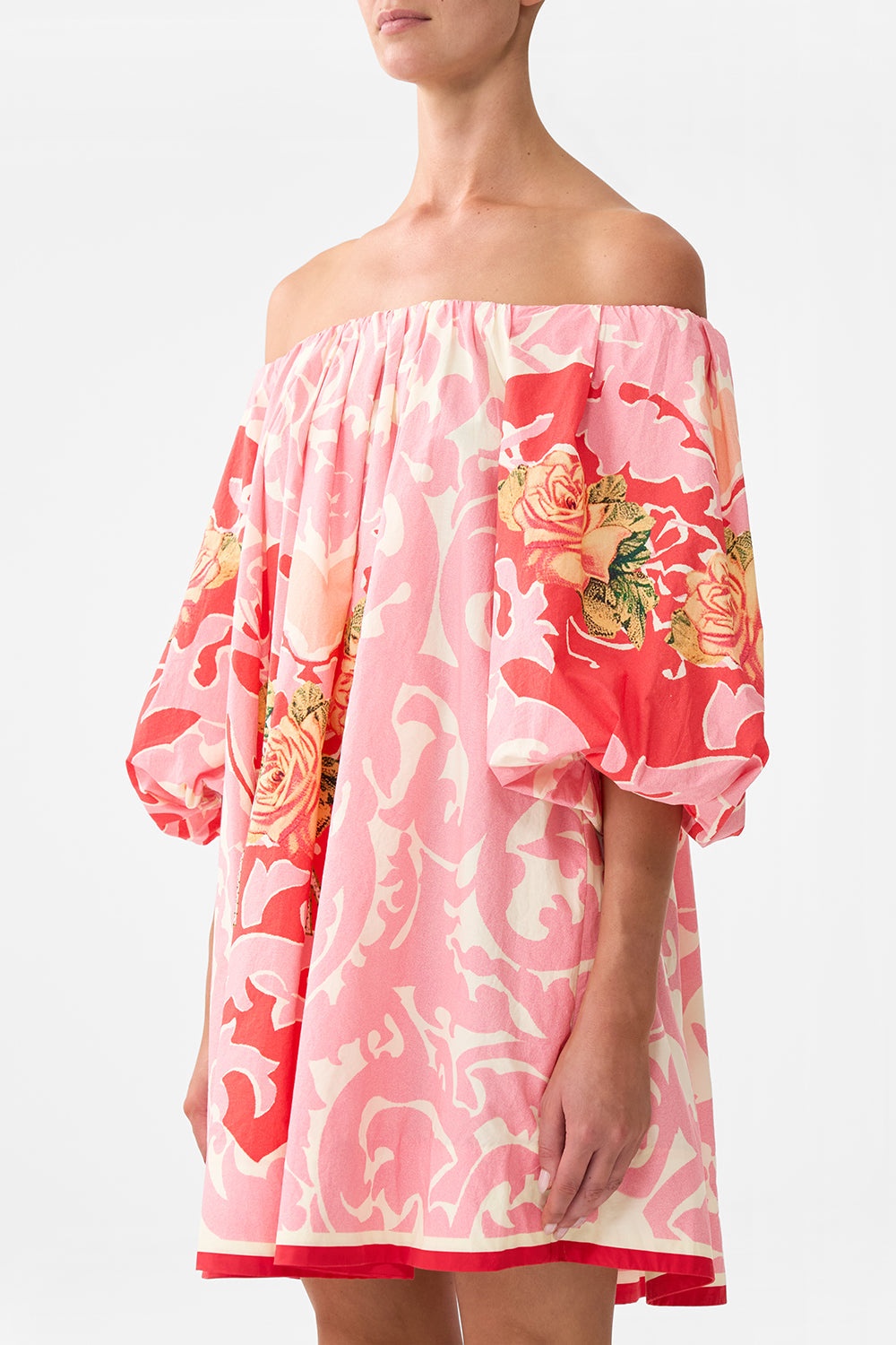 OFF SHOULDER PUFF DRESS - 5