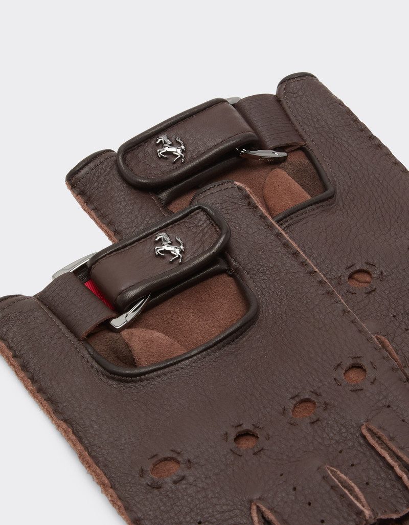 Fingerless leather driving gloves 3