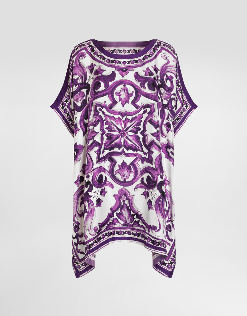 Majolica-print twill caftan 1