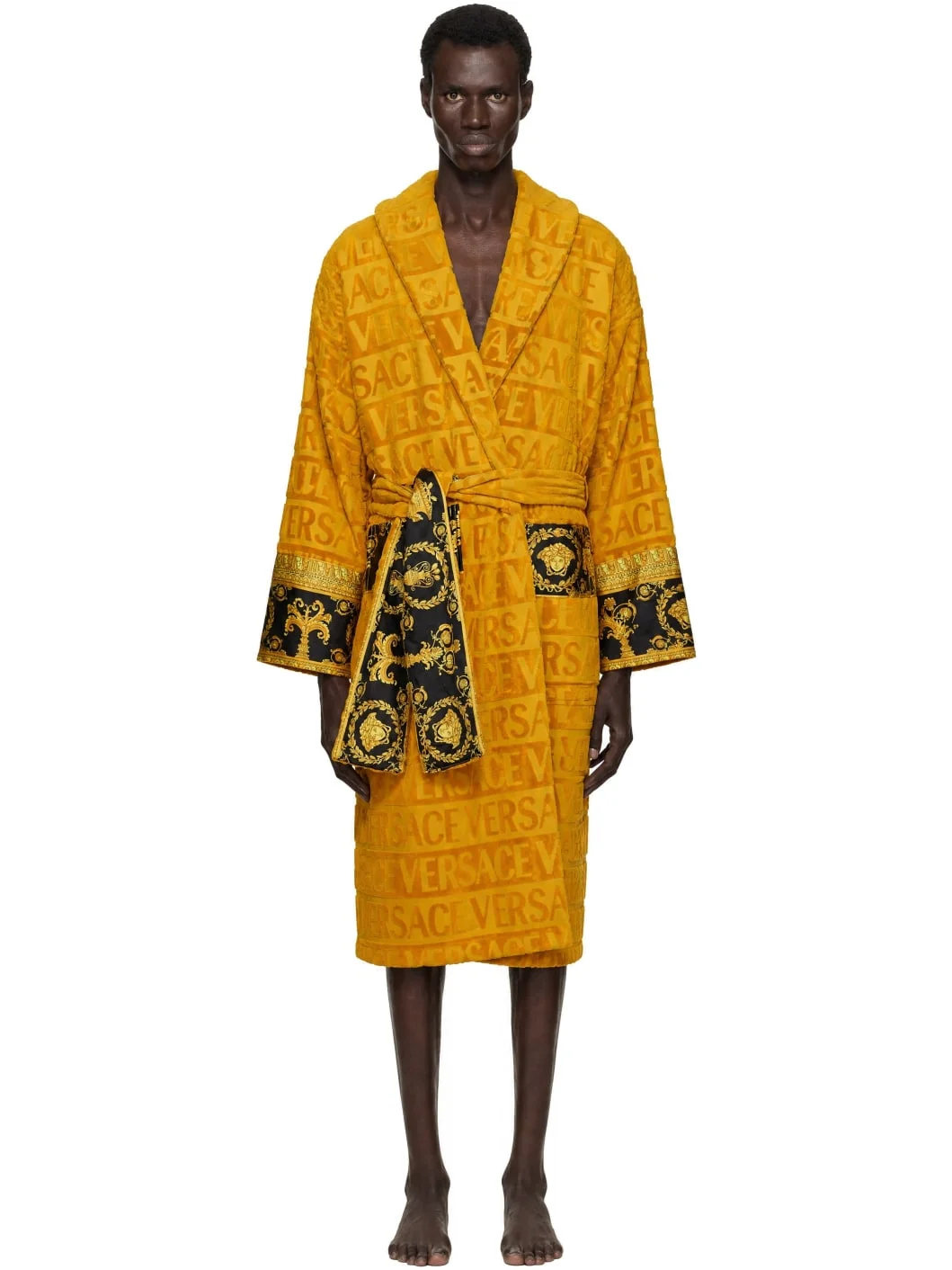 Yellow 'I Heart Baroque' Bathrobe - 1