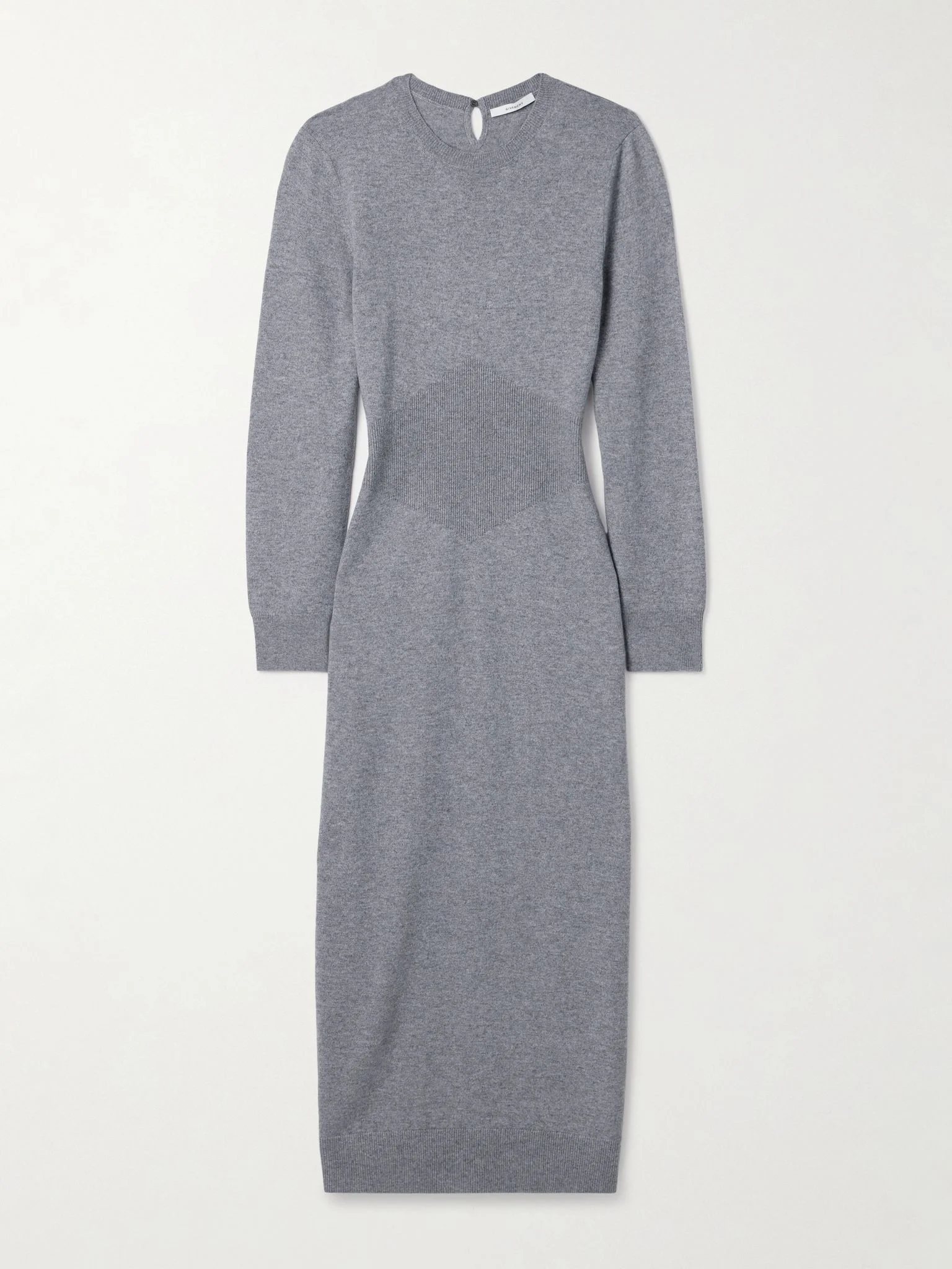 Paneled cashmere midi dress Gray - 1