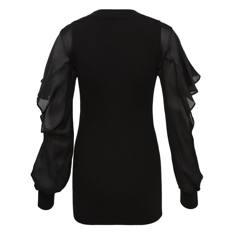 sacai Satin x Cotton Knit Pullover outlook