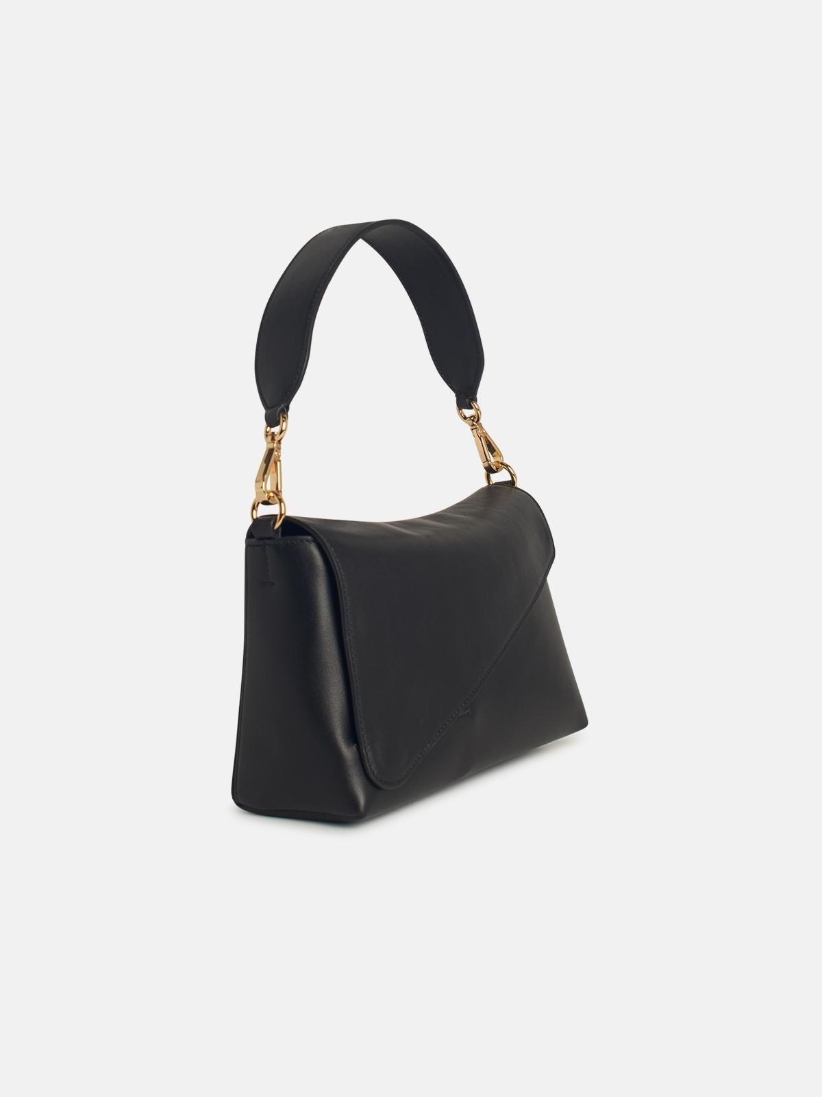 'OSCAR' BLACK LEATHER CROSSBODY BAG - 2