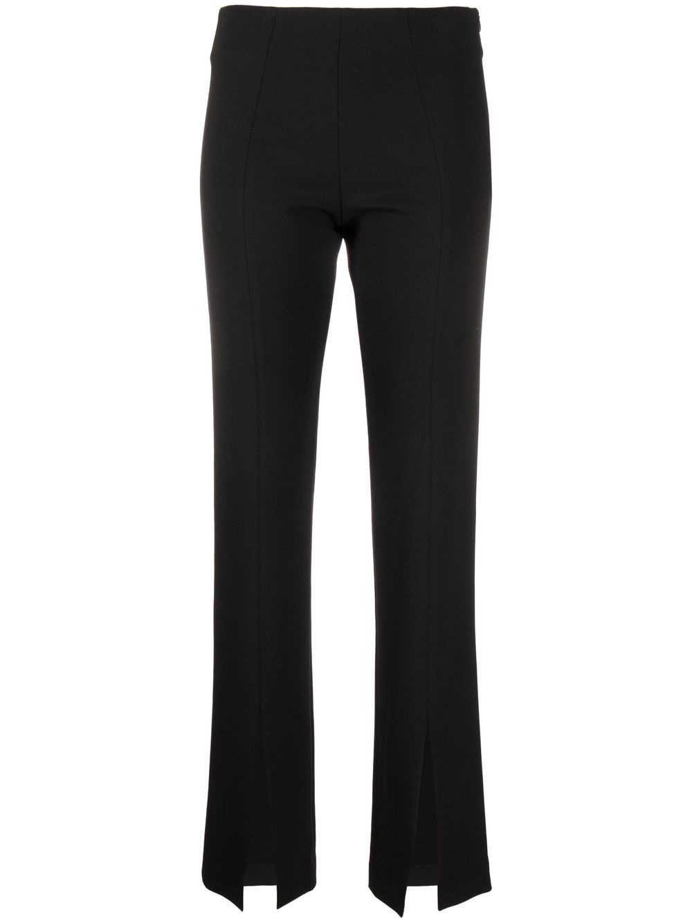 Black Stretch Slit Slim Fit Pants - 1