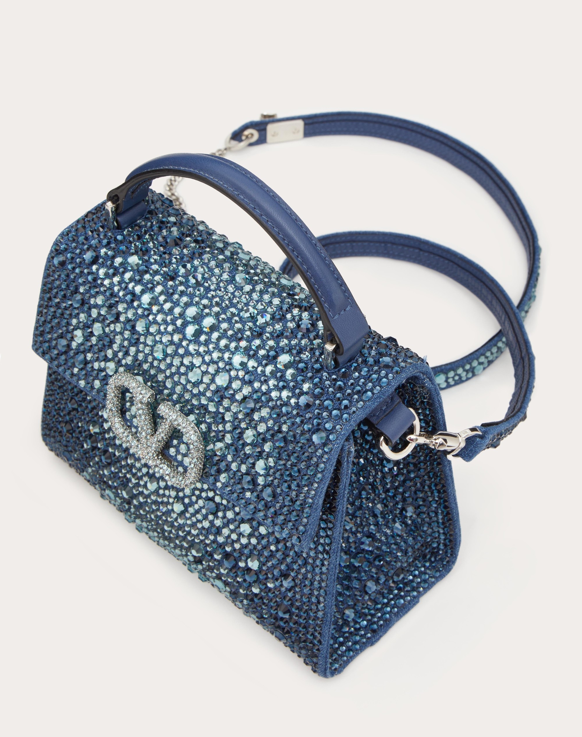 MINI VSLING DENIM HANDBAG WITH RHINESTONES - 6