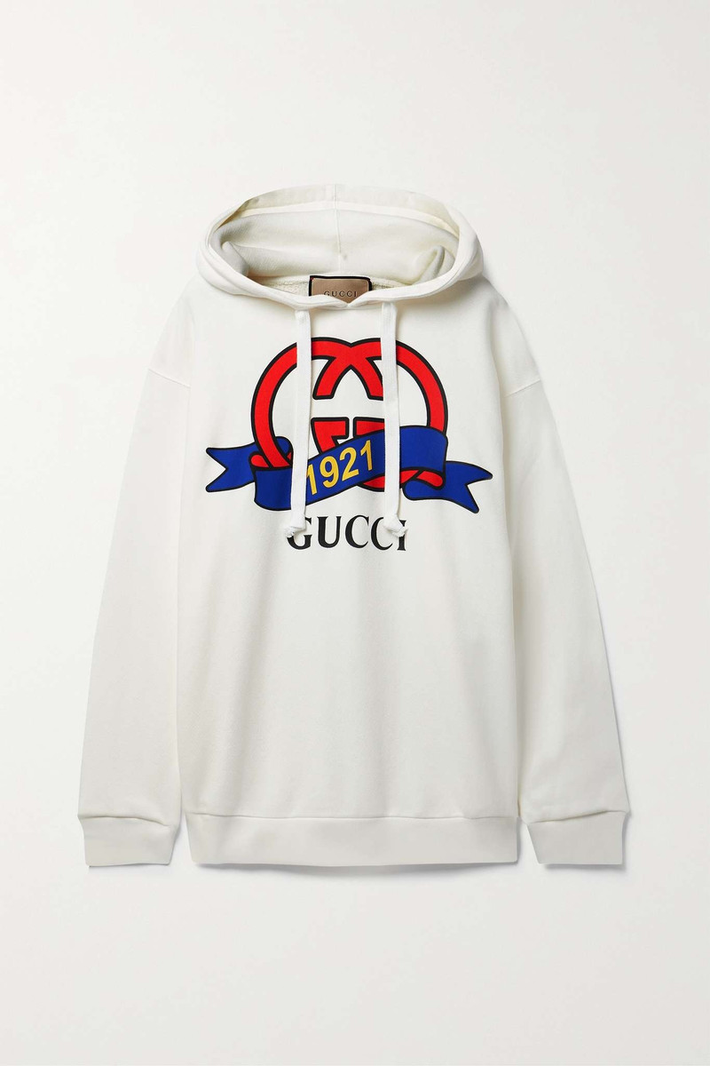 Printed cotton-jersey hoodie - 1