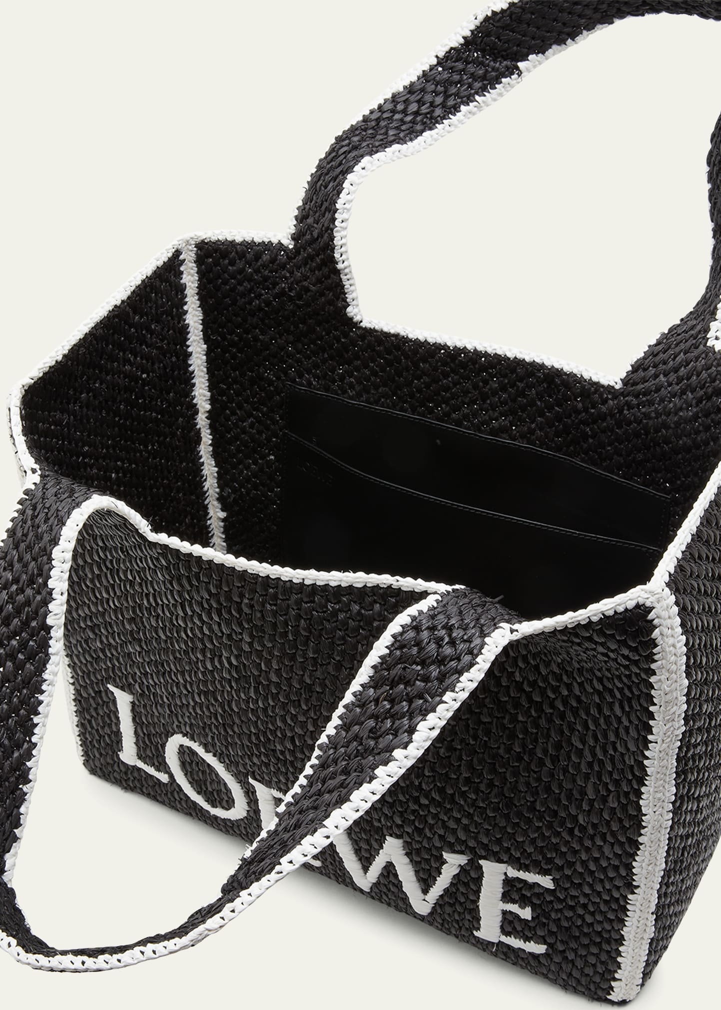 x Paula’s Ibiza Logo Large Bicolor Raffia Tote Bag - 4