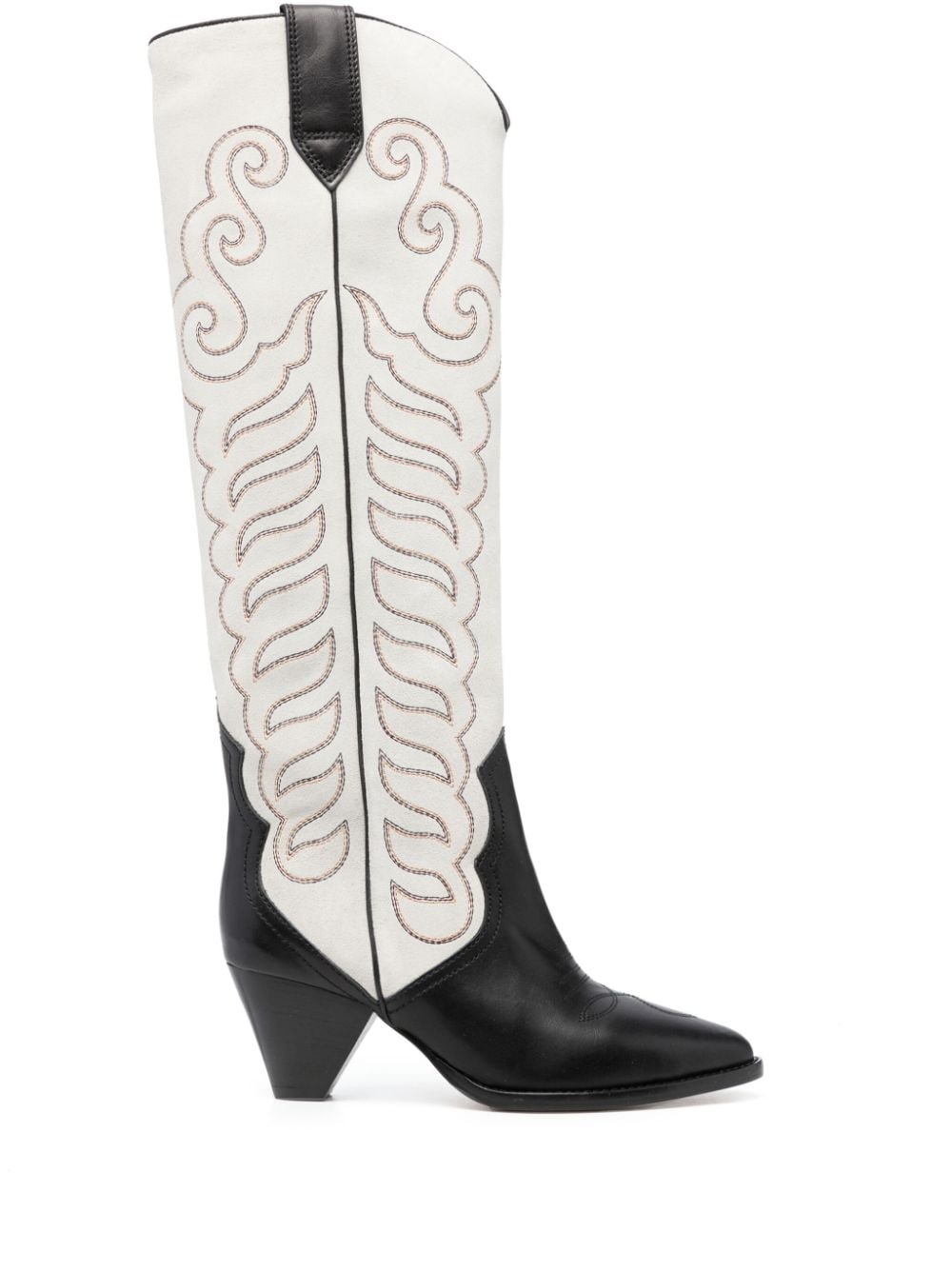 Liela 60mm embroidered leather boots - 1