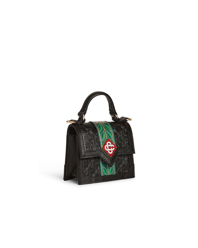 CASABLANCA Black Laurel Micro Jeanne Bag | Casablanca Paris outlook