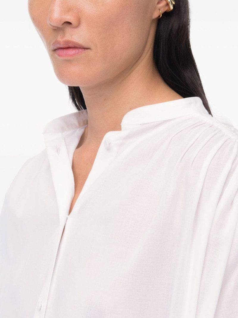 organic-cotton gathered voile blouse 6