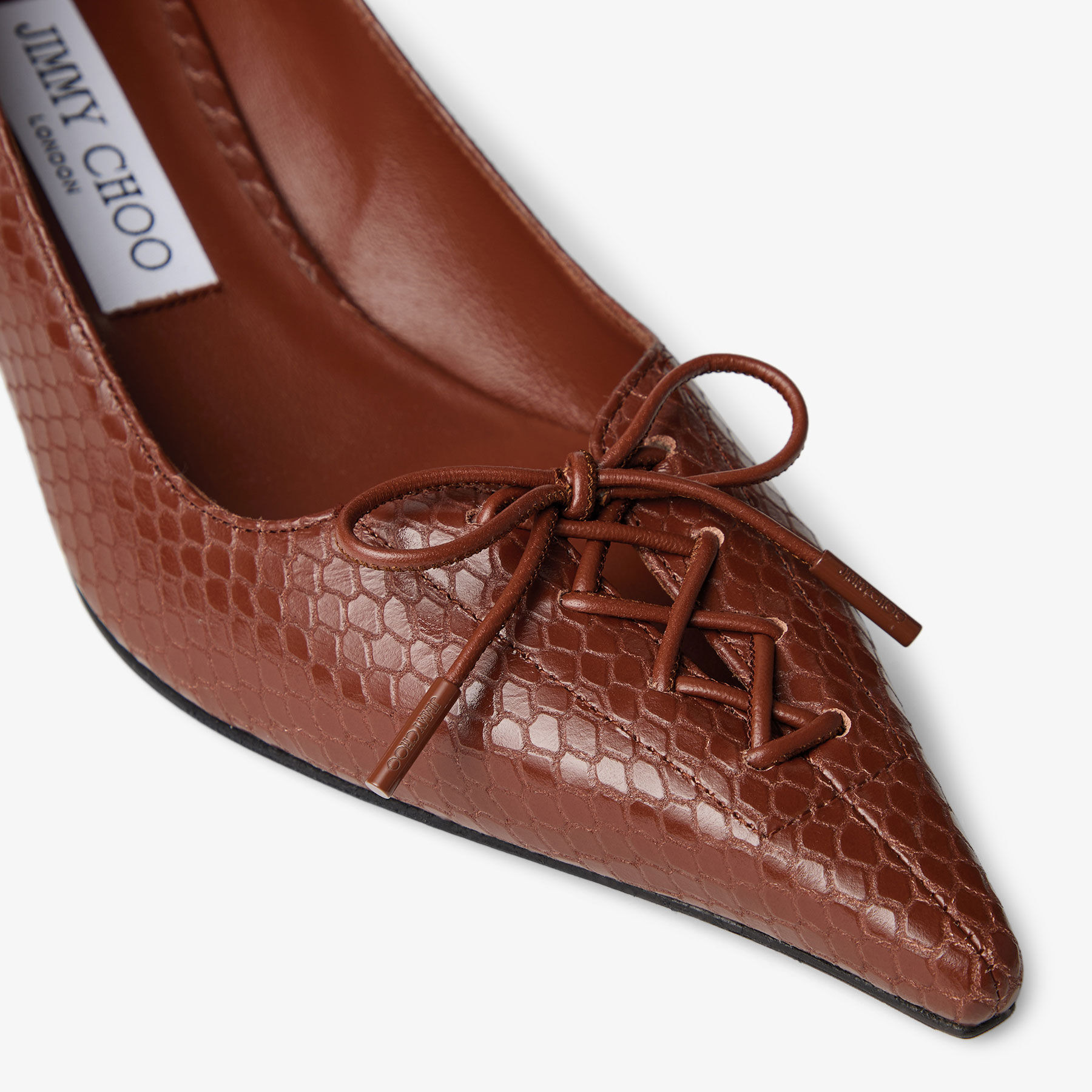 Scarlett 50
Cognac Elaphe Printed Leather Pumps - 3