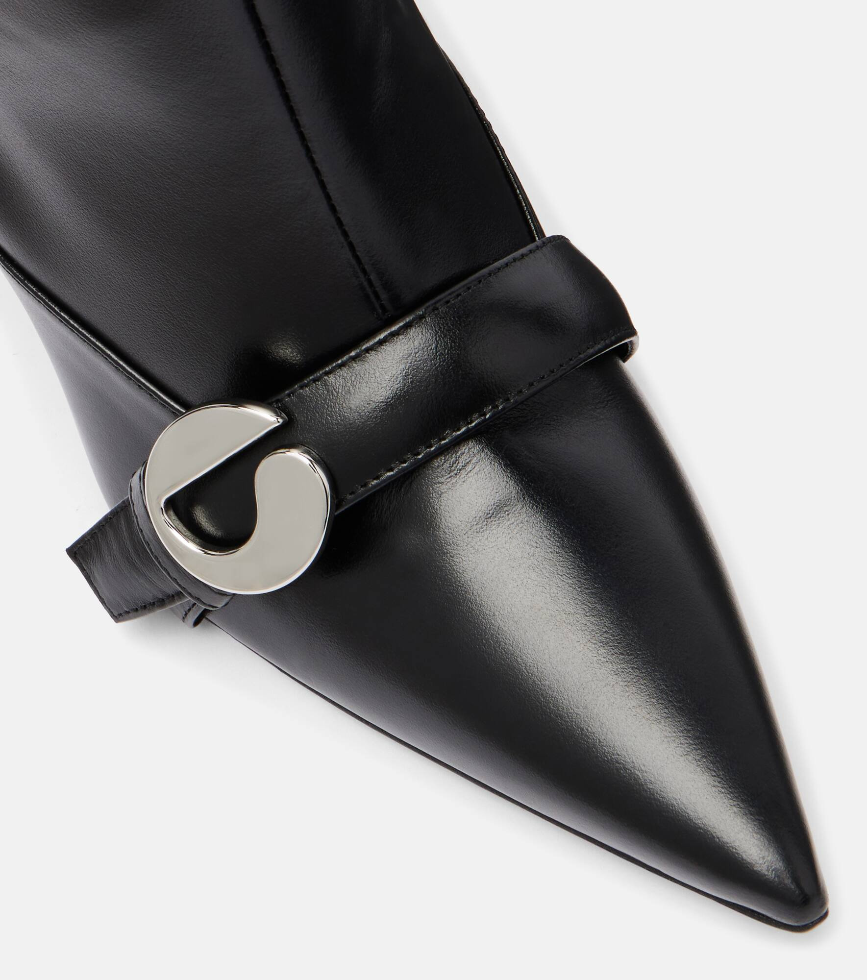 Logo leather knee-high boots - 5