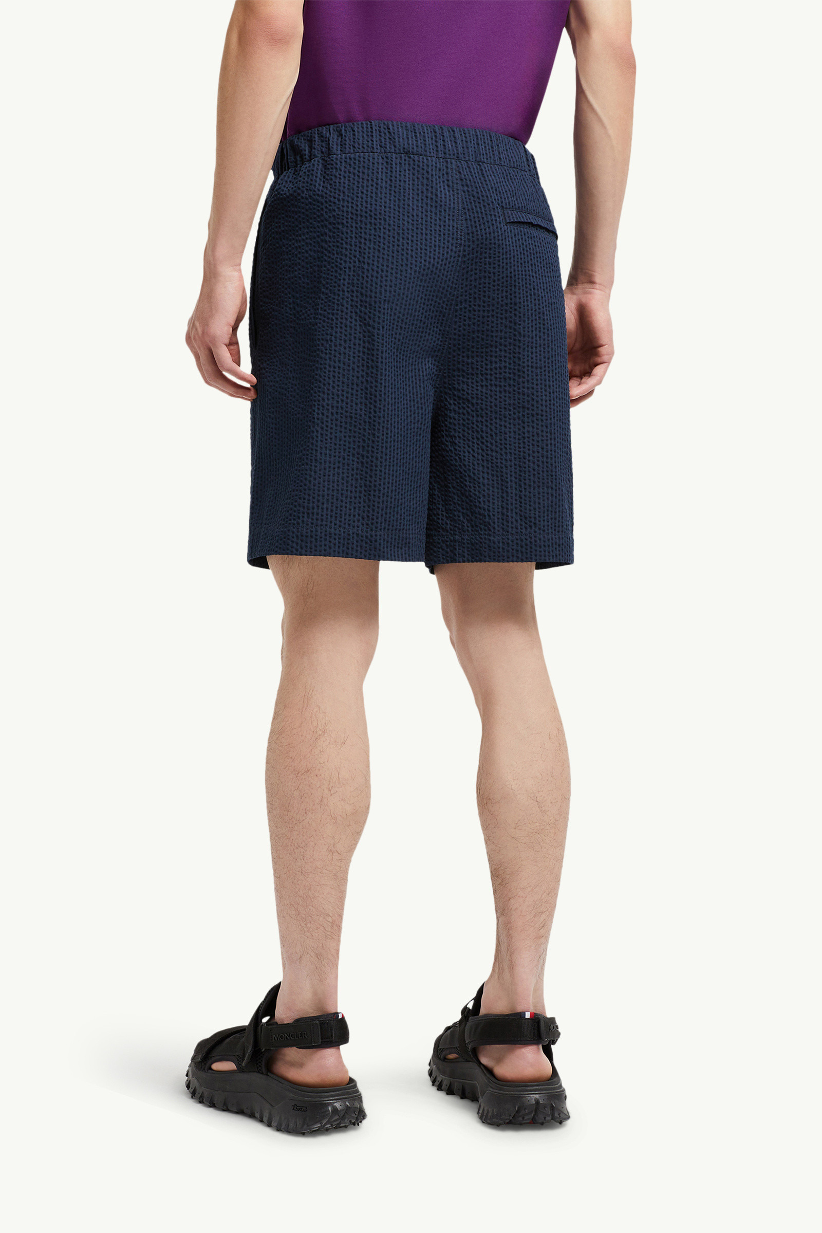 Belted Seersucker Shorts - 5
