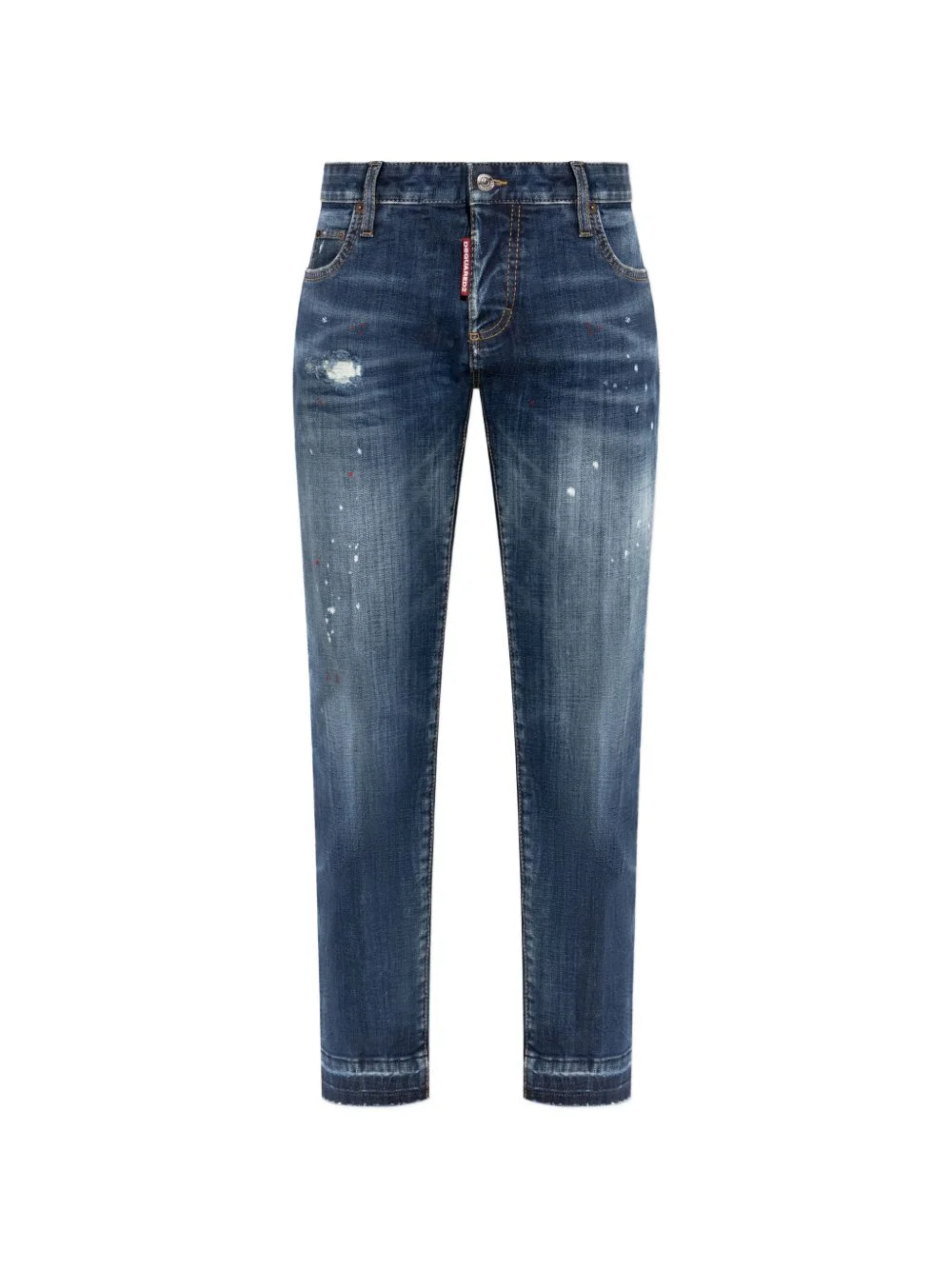 belt-loop distressed jeans - 1