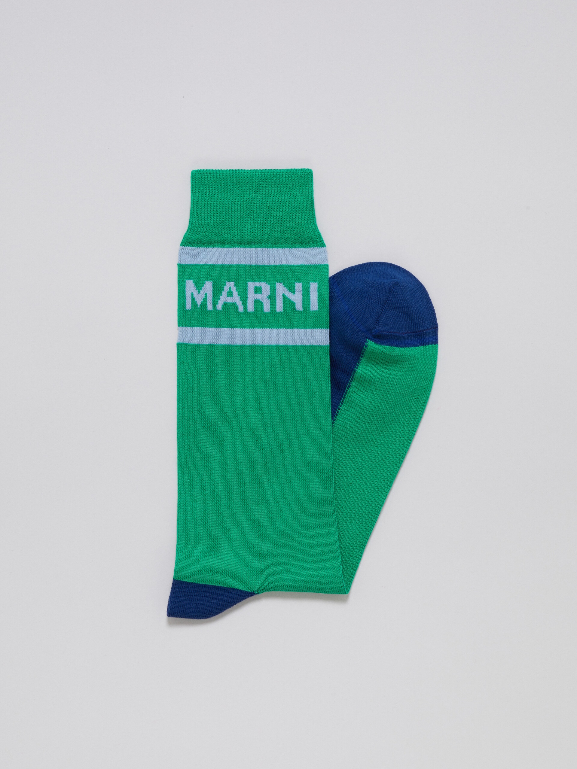 GREEN COTTON SOCKS WITH LOGO - 2