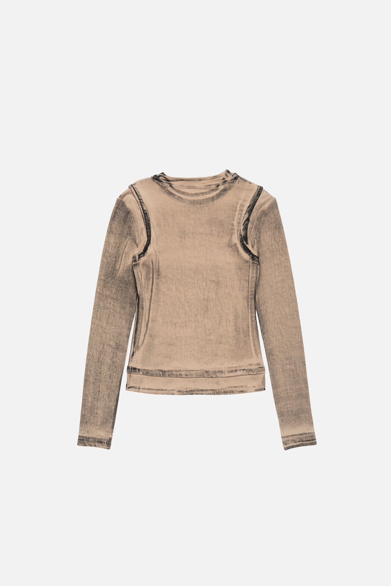 Layered Printed T-shirt - Pumpkin orange 7