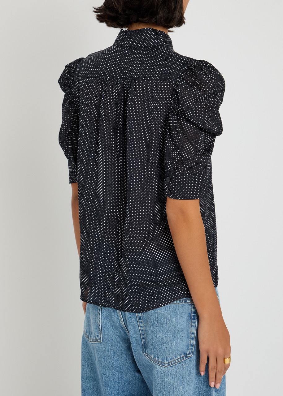 Frame The Gillian Polka-dot Silk-chiffon Blouse - 3