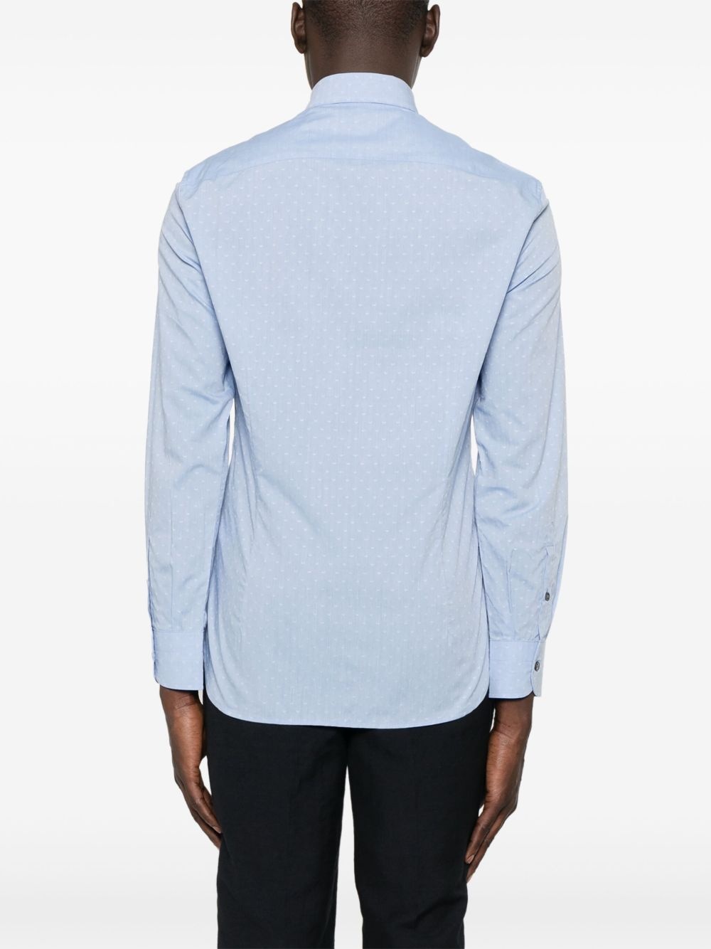 jacquard-logo cotton shirt - 4