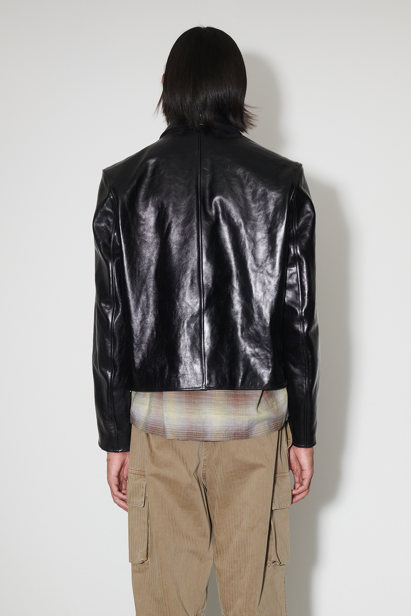 Mini Jacket Top Dyed Black Leather