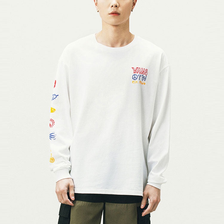 Vans Unisex Printing Round-neck Swea White VN0A5F3MWHT - 6