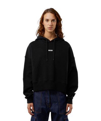 MSGM Cotton sweatshirt with hood and micro logo outlook