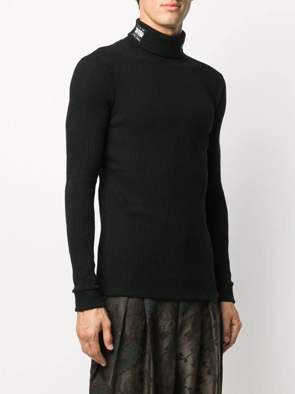 roll neck fitted jumper in fine knit - 3