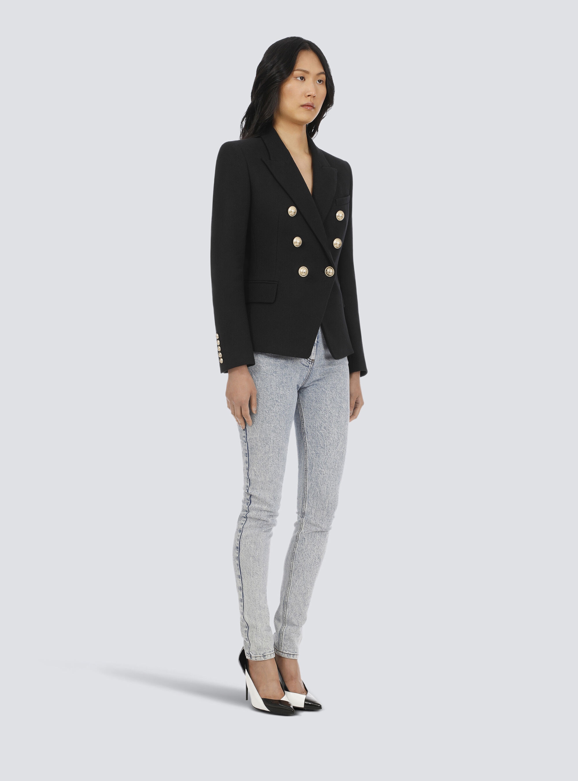 Cotton piqué double-buttoned jacket - 5