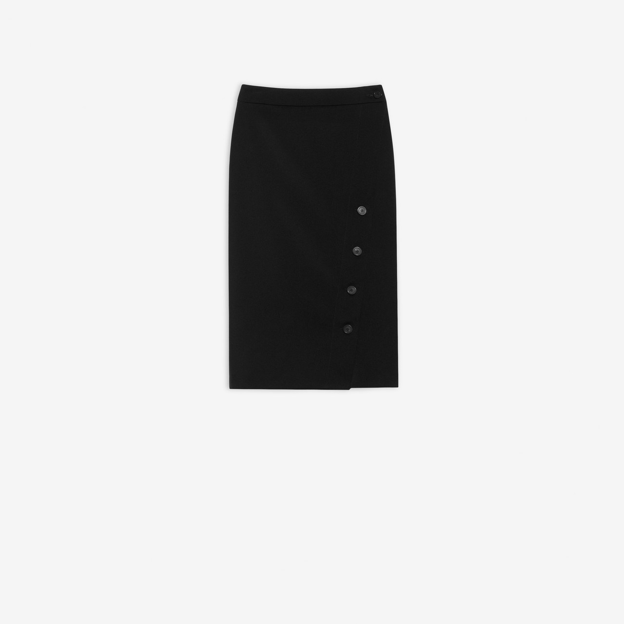 Buttoned Slit Skirt - 1