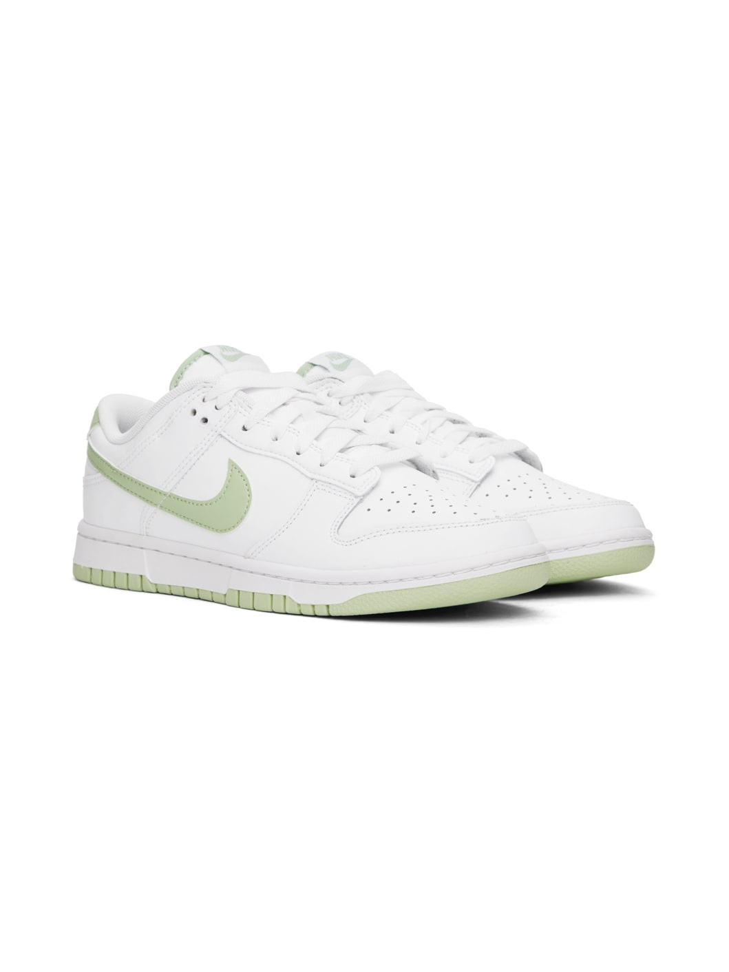 White & Green Dunk Low Retro Sneakers - 4