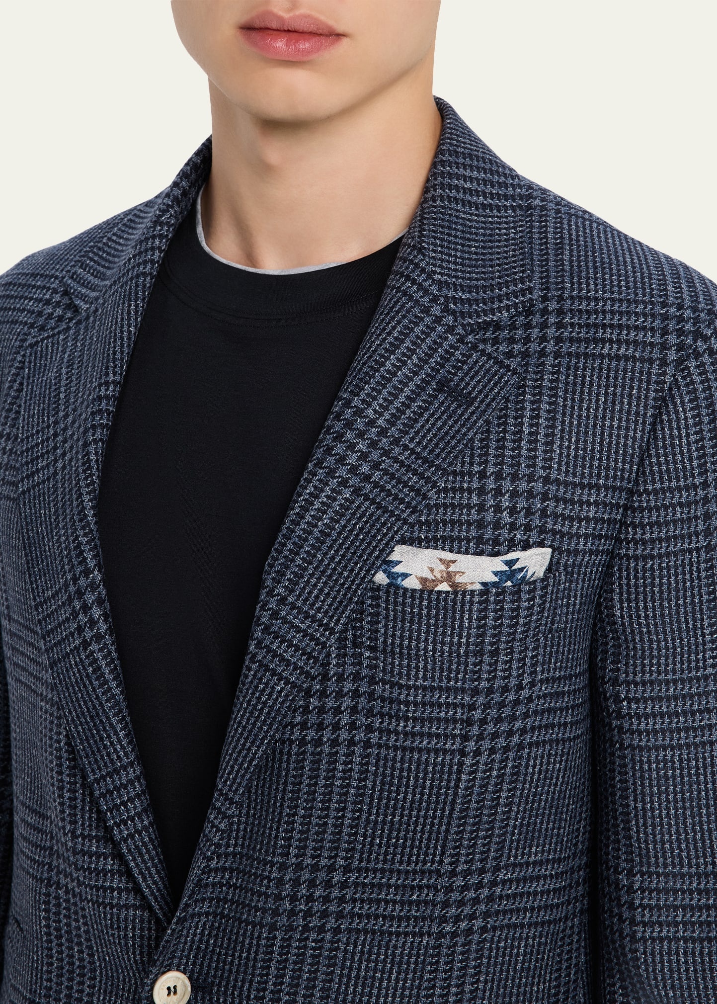 Men's Alpaca Wool and Silk Plaid Sport Coat - 6