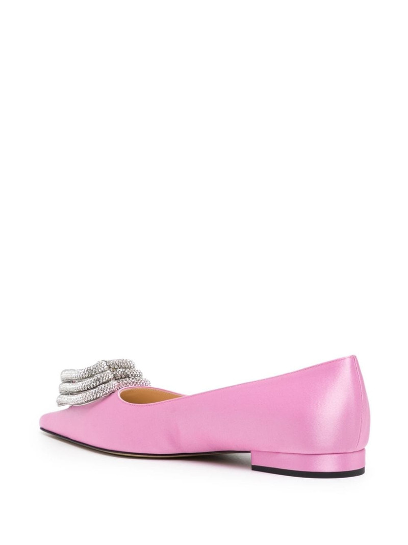 Triple Heart satin ballerina shoes 3