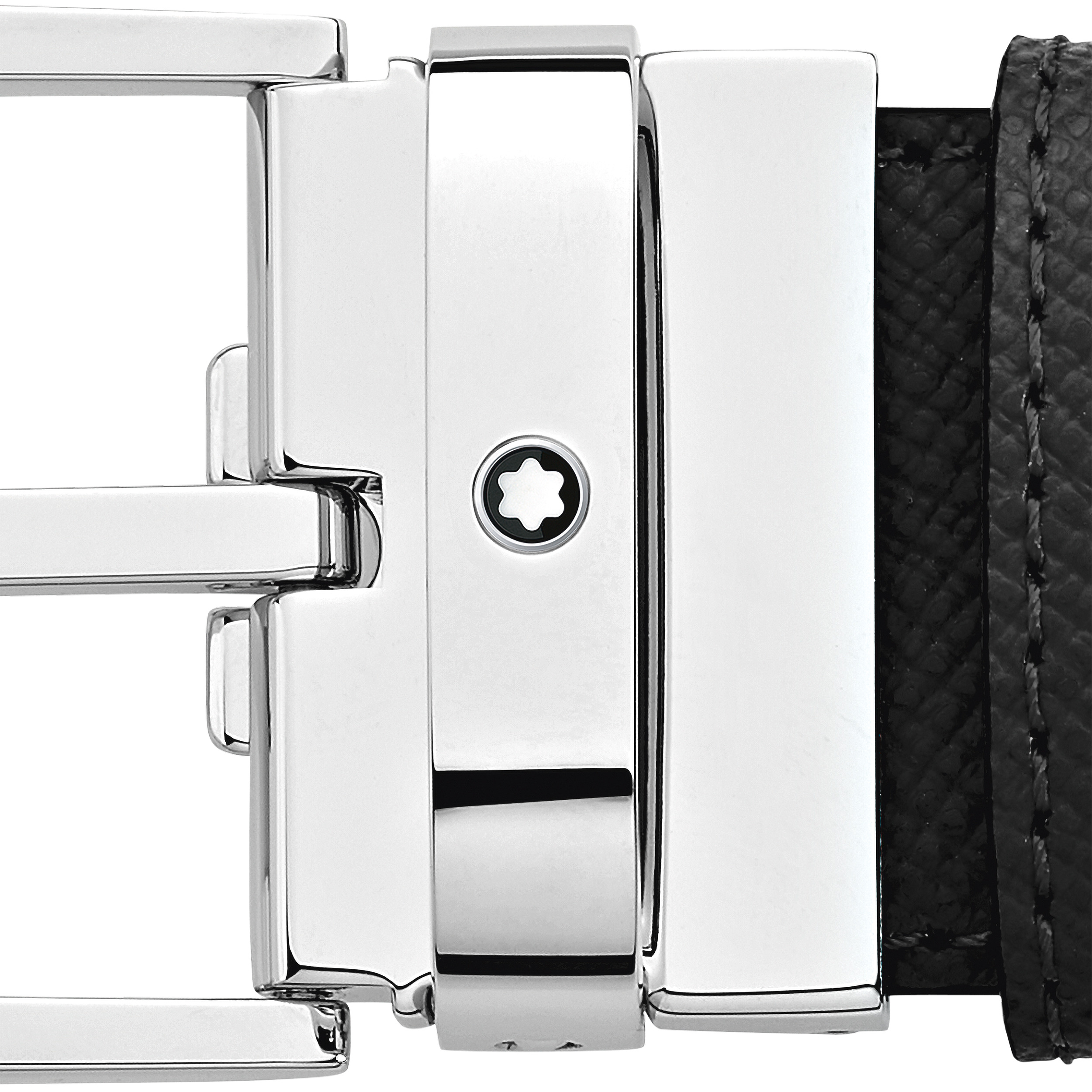 Black/blue 35 mm reversible leather belt - 3