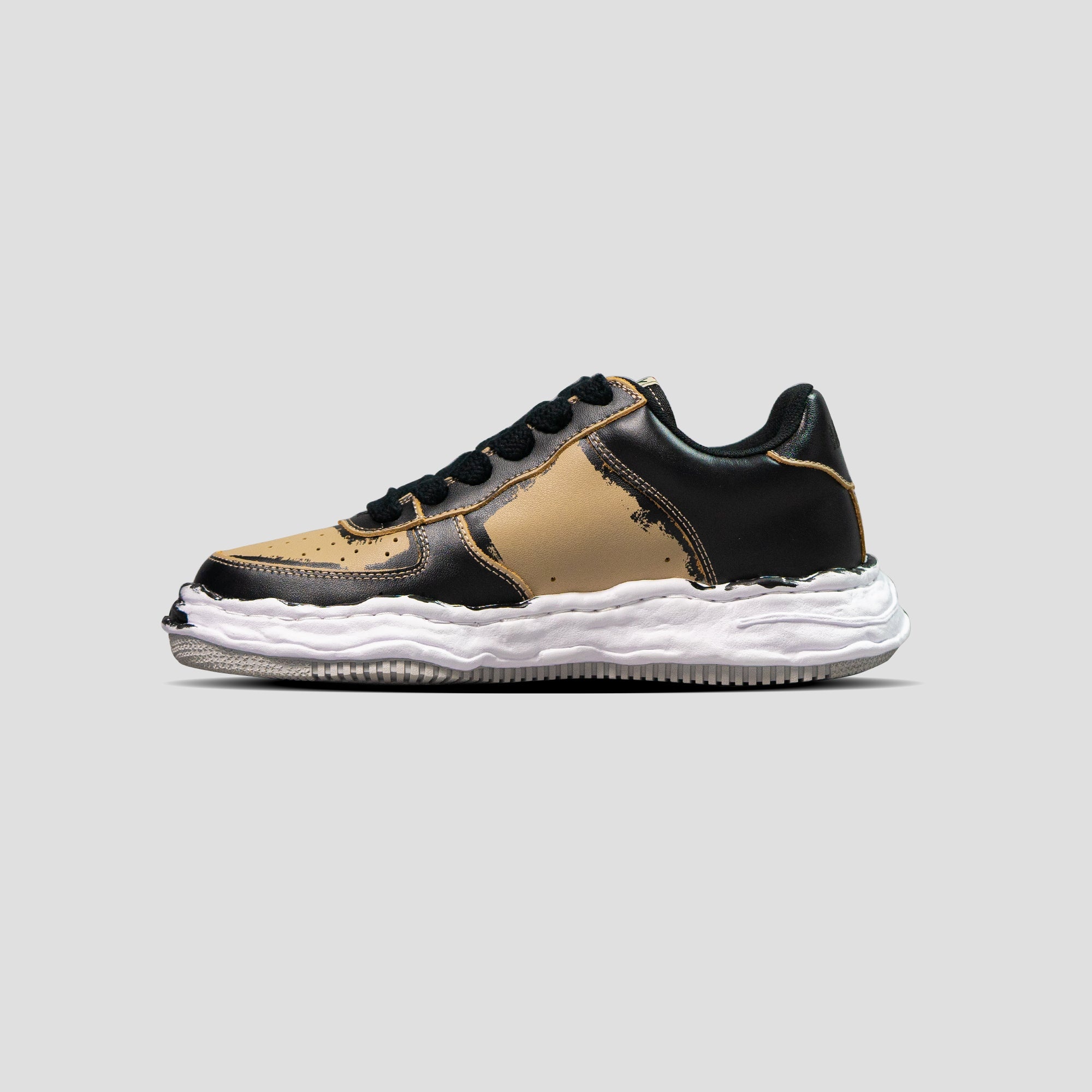 WAYNE OG SOLE LOW-TOP PAINTED LEATHER SNEAKERS - 4