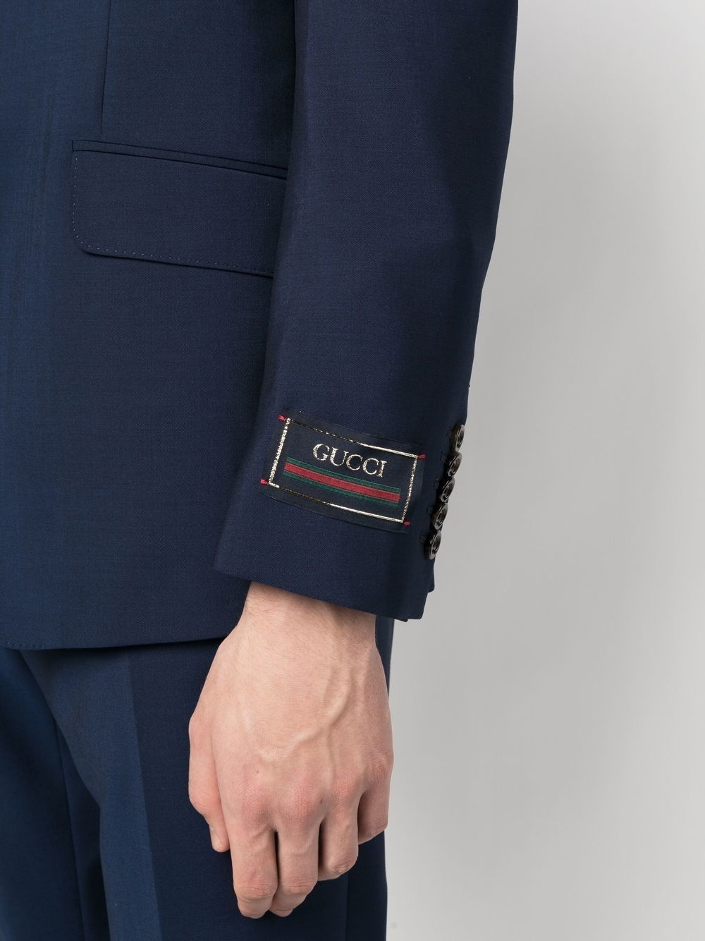 single-breasted wool-blend suit - 4