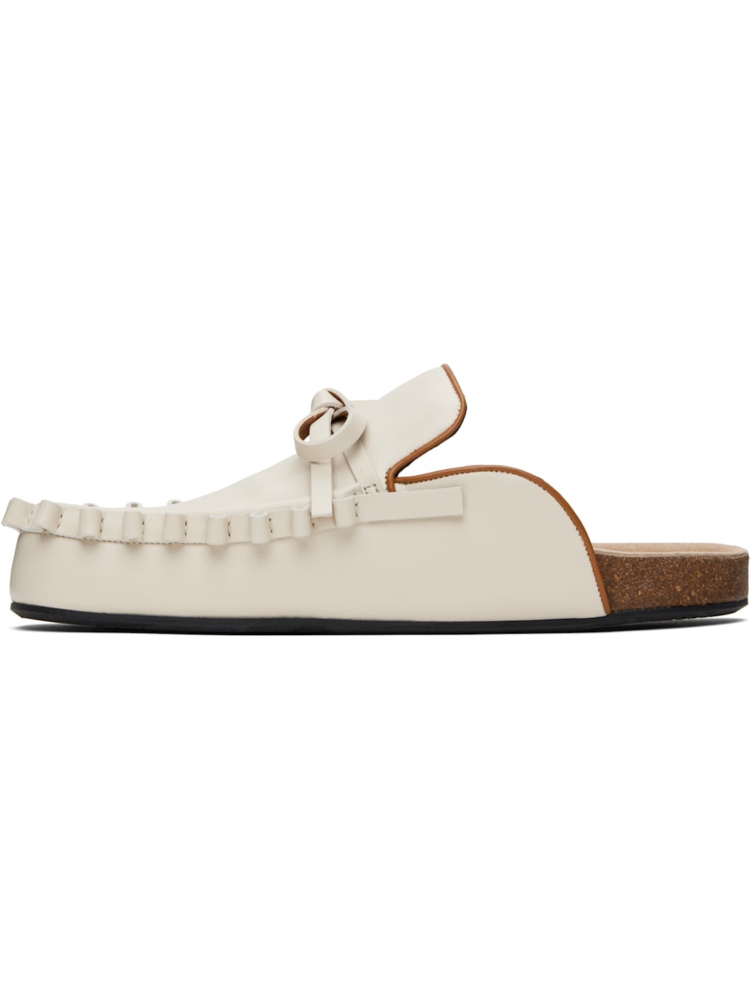 Off-White Ruffle Loafer Leather Mules - 3