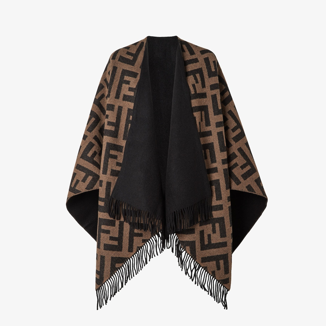 Multicolor wool and cashmere poncho - 4