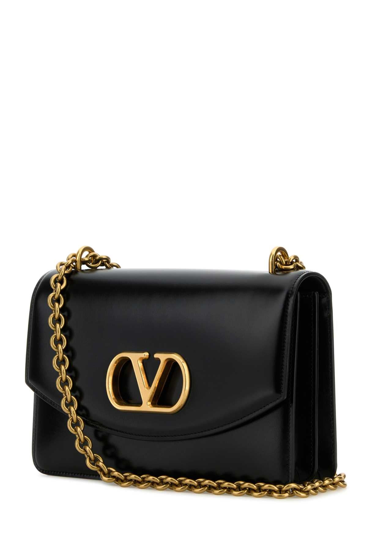 Valentino Garavani Men Black Leather Vain Shoulder Bag - 2
