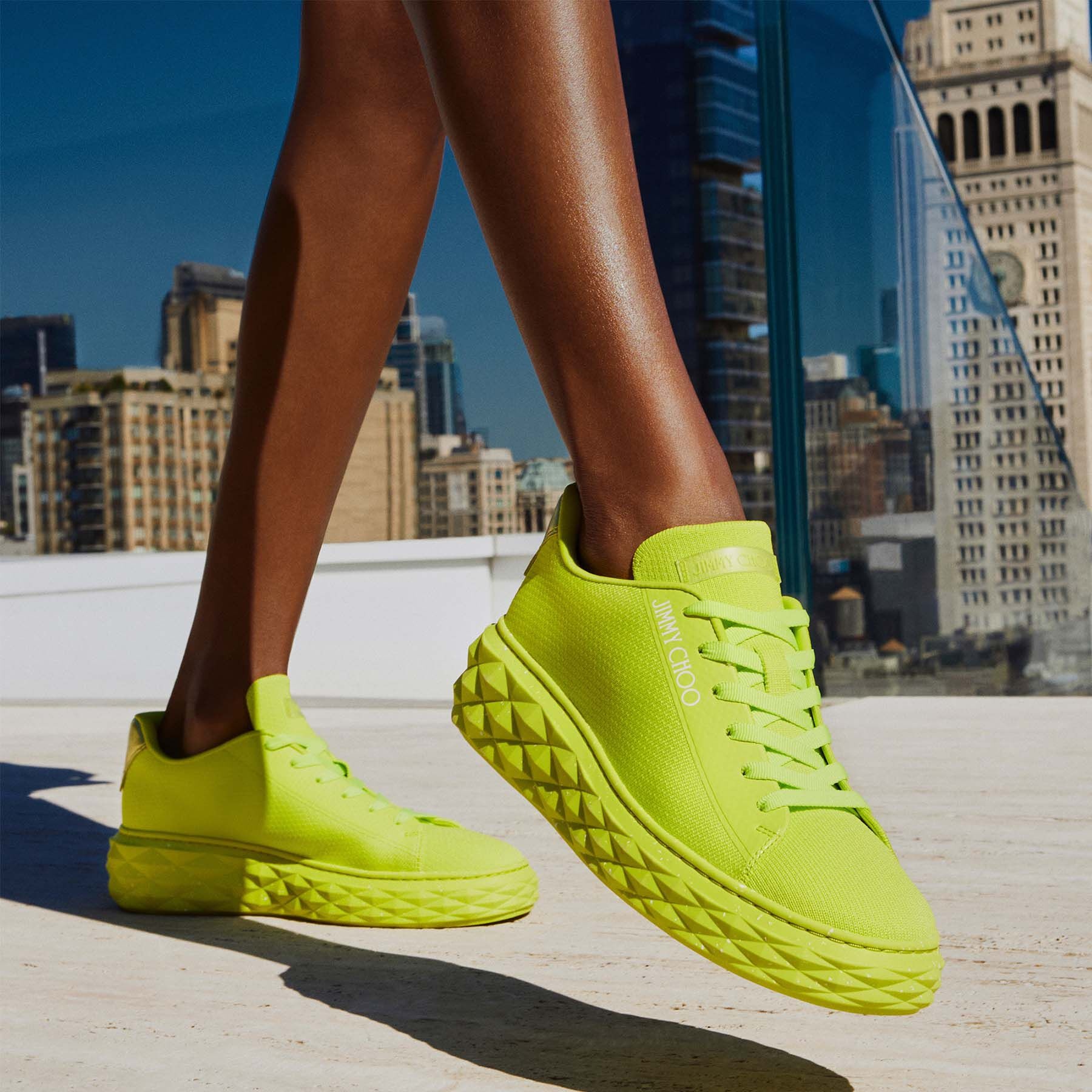Diamond Light Maxi/f
Apple Green Knit Low-Top Trainers with Platform Sole - 8