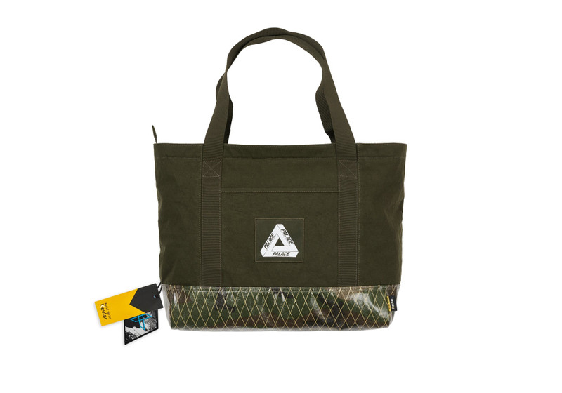 PALACE X-PAC COTTON CANVAS SHOPPER BAG OLIVE 1