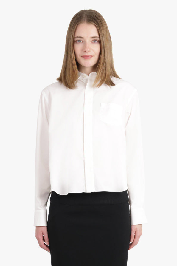 COTTON POPLIN X NYLON TWILL SHIRT | OFF WHITE - 2