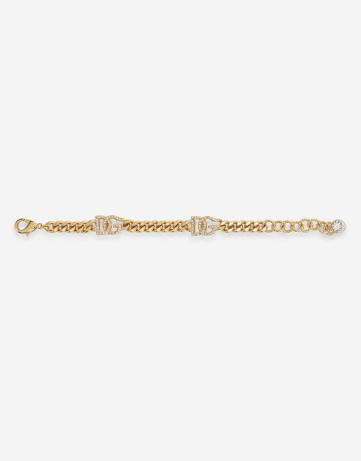 Link bracelet with rhinestone-detailed DG logo - 3