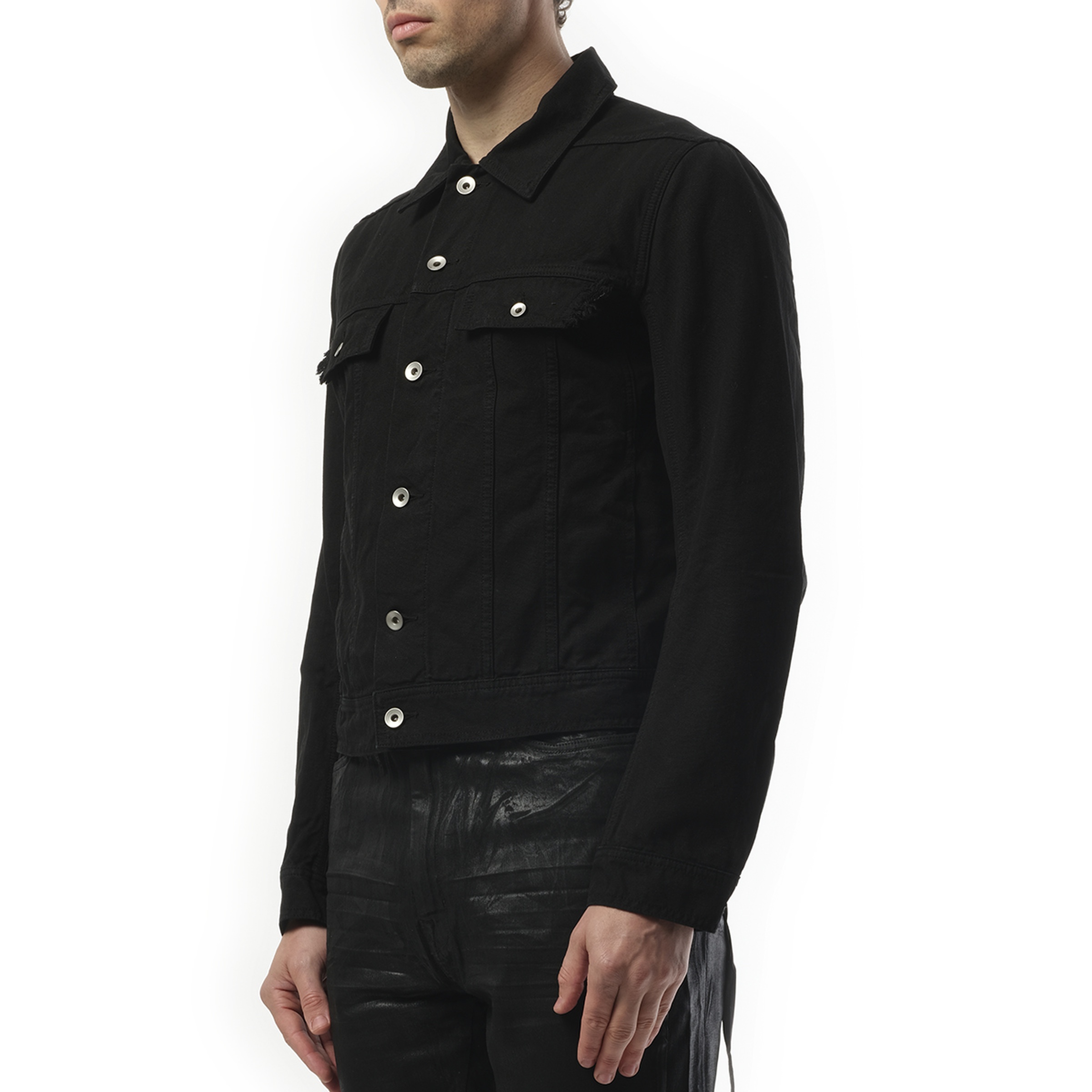 Trucker Jacket in Black - 5