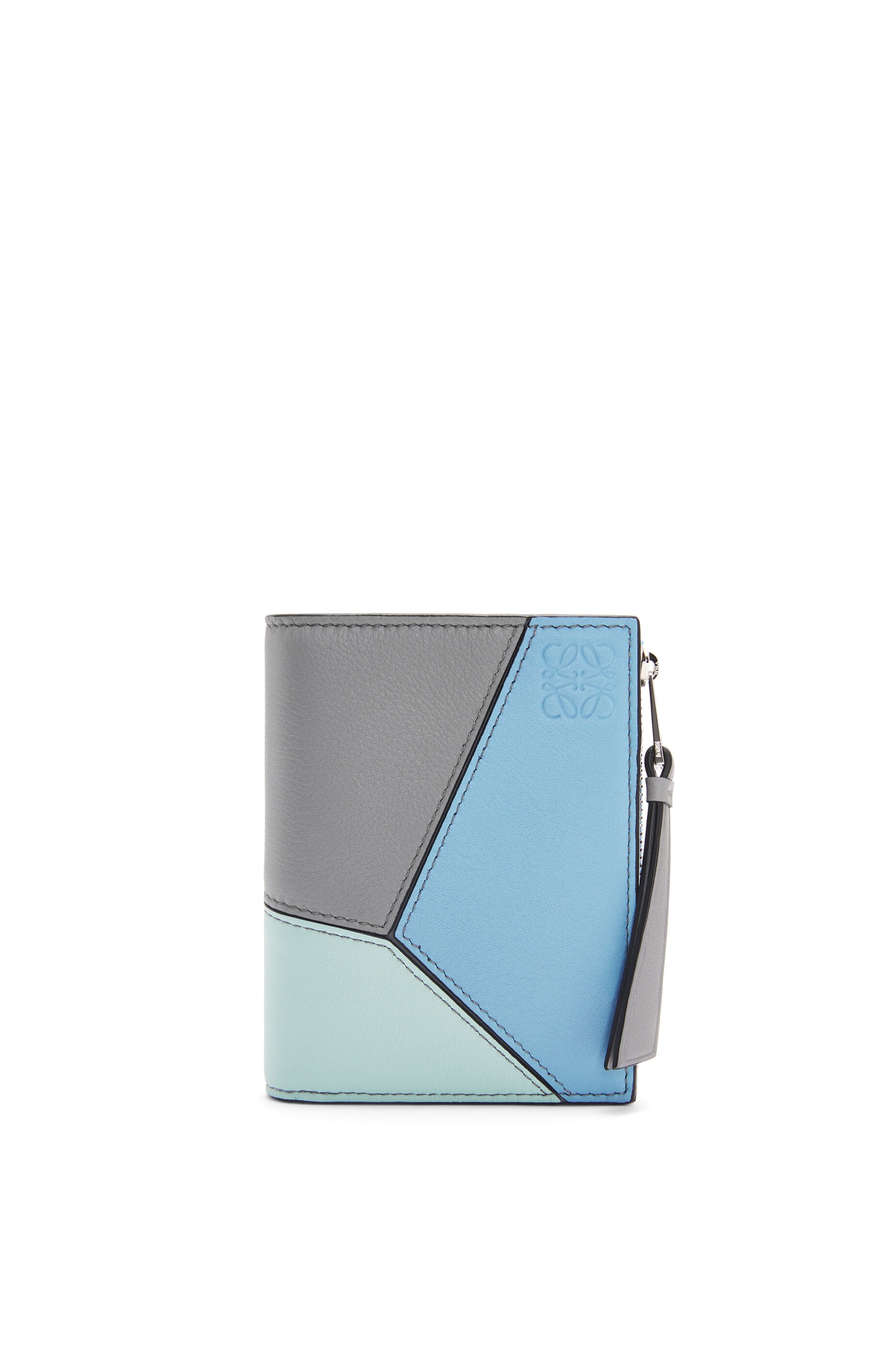 Puzzle compact wallet in classic calfskin - 1