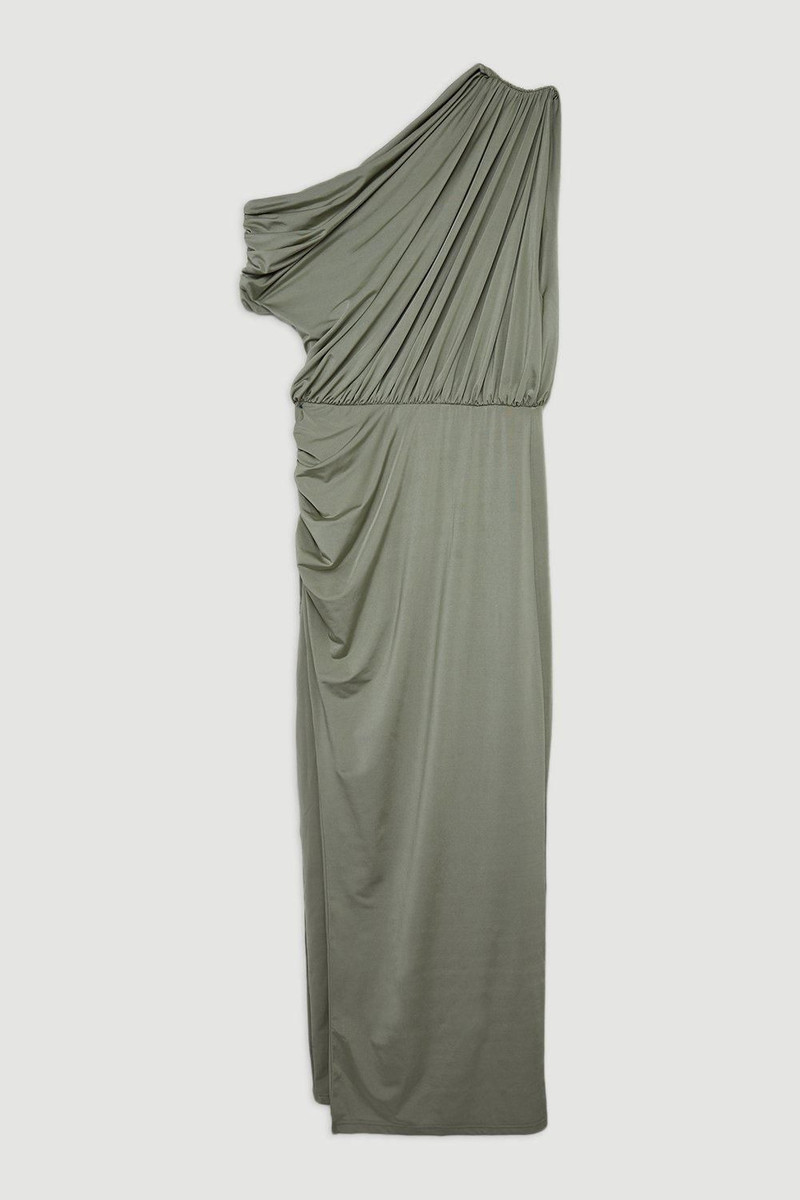 Drapey Slinky Jersey One Shoulder Maxi Dress 4