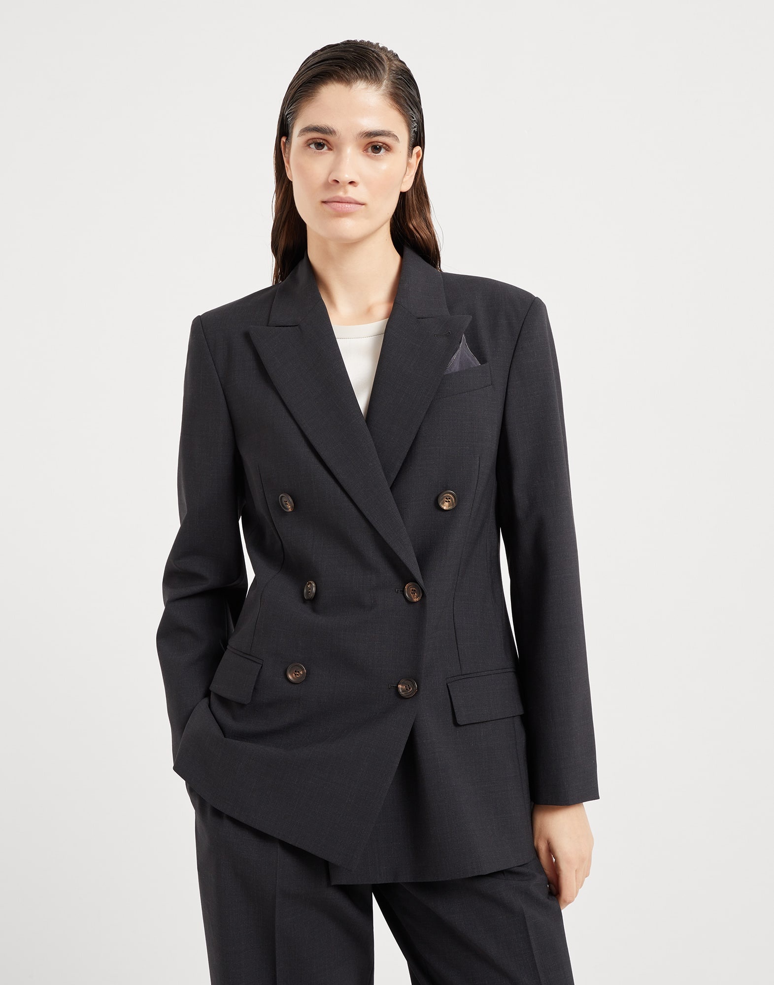 Tropical luxury wool blazer with monili - 1